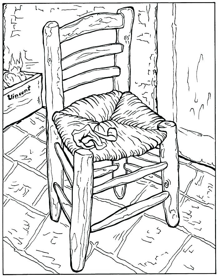 Silla con pipa van gogh para imprimir