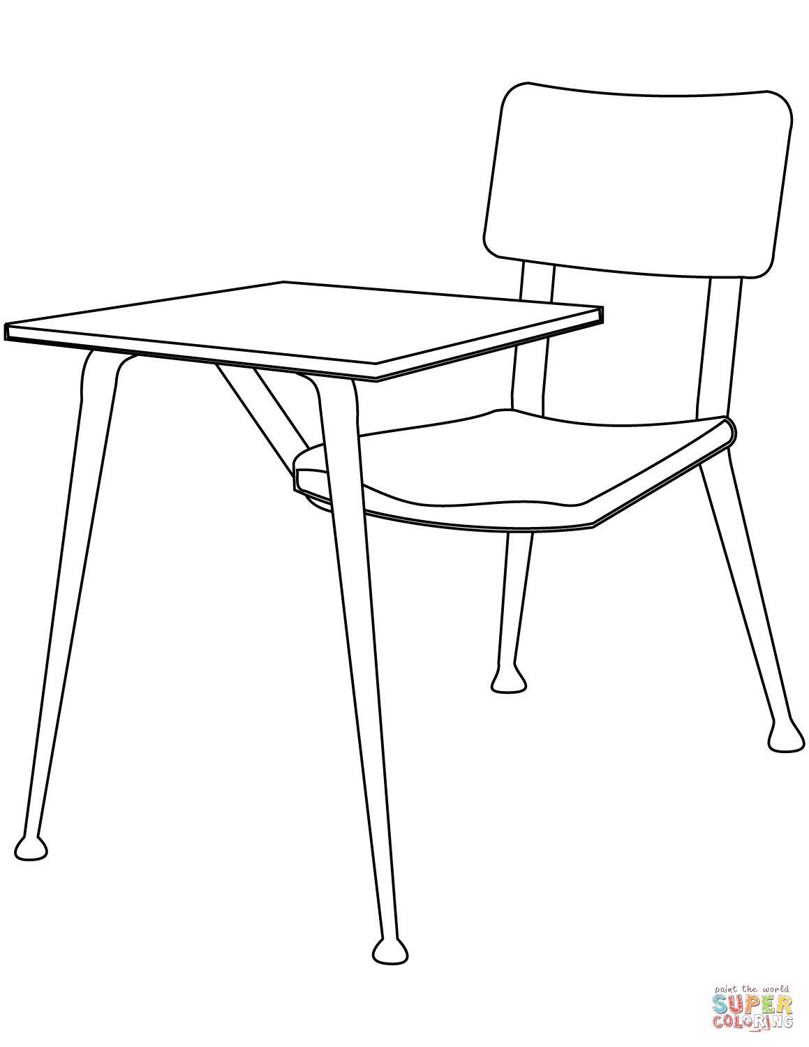 Dibujo de escritorio y silla para colorear dibujos para colorear imprimir gratis