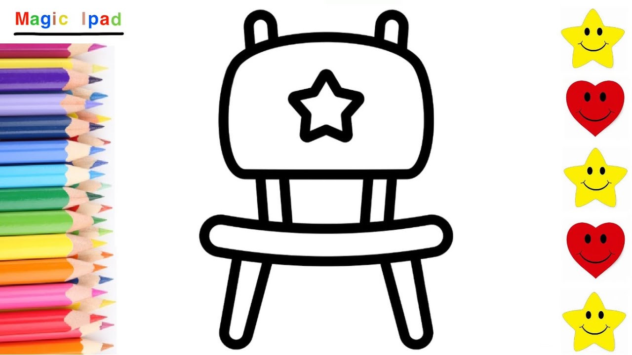 Coo dibujar una silla con estrella dibujos para niãos ðâ how to draw a chair with star kids