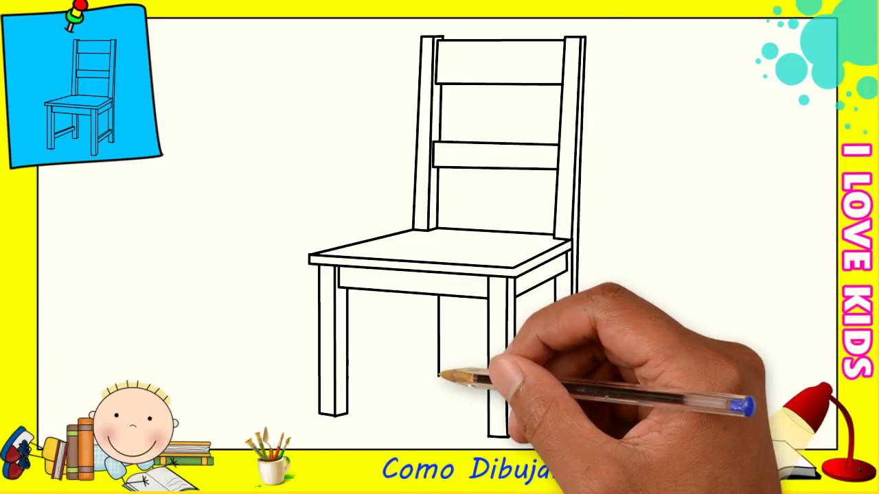 Coo dibujar una silla facil paso a paso para niãos y principiantes