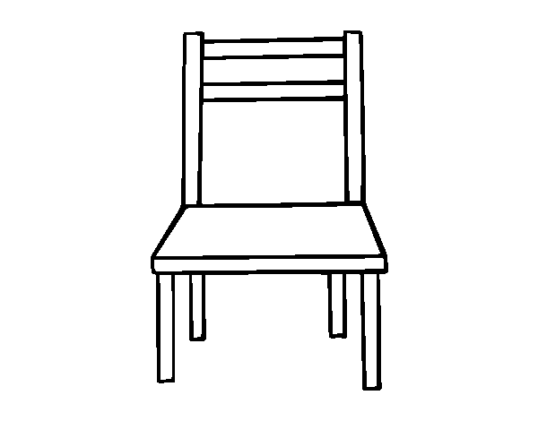 Dibujo de una silla de madera para colorear