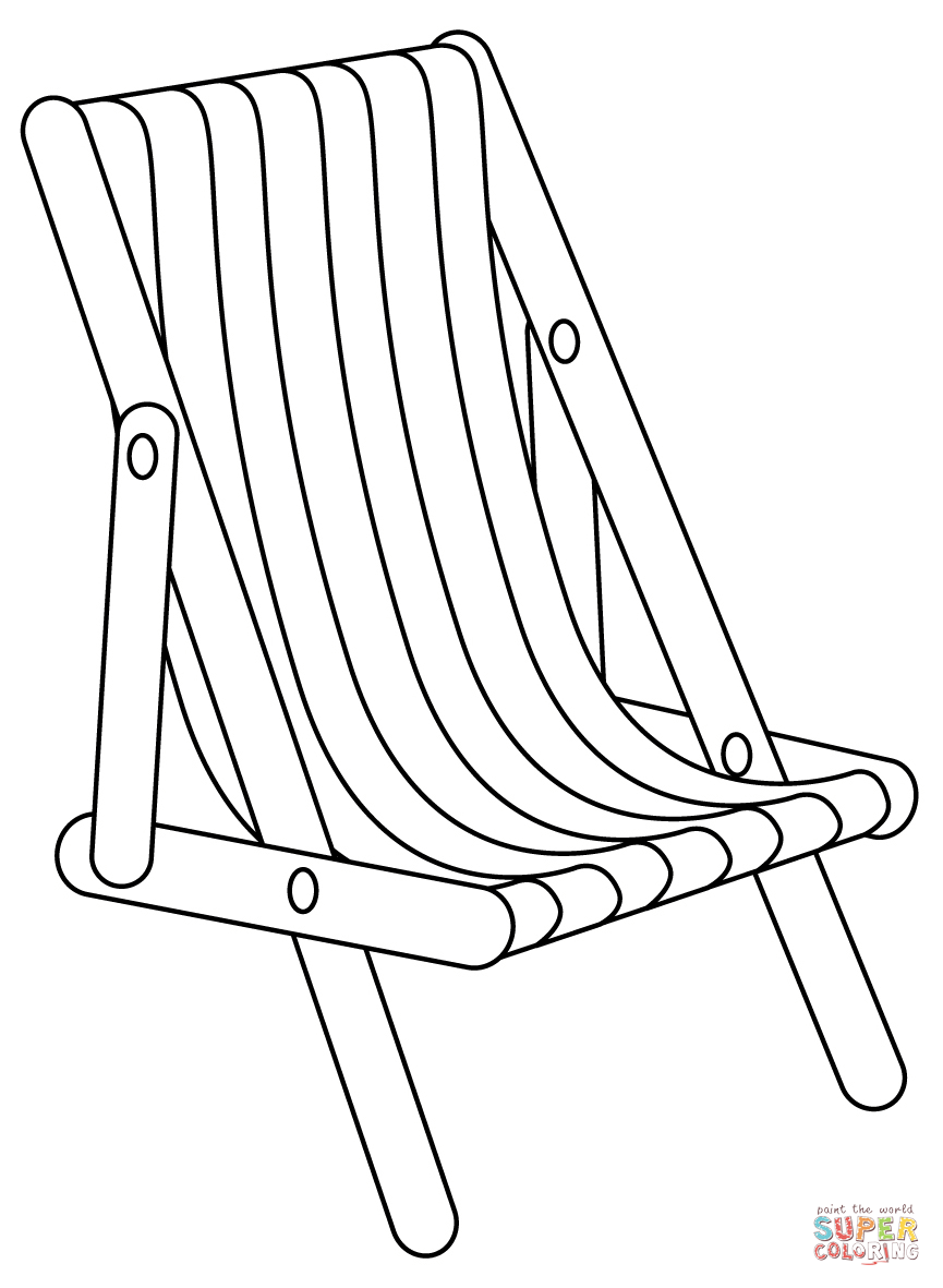 Dibujo de silla de playa para colorear dibujos para colorear imprimir gratis