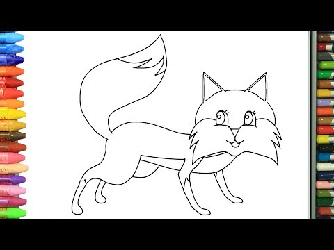 Cãmo dibujar y colorear zorra dibujos para niãos aprender colores