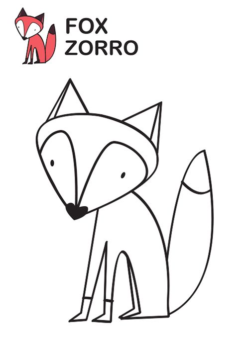 Bonito zorro para colorear
