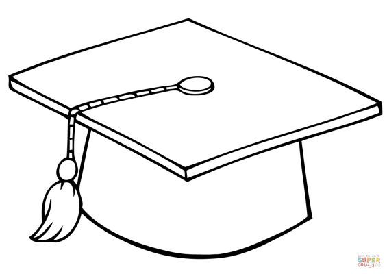 Graduate cap loring page free graduation hat graduation cap graduation clip art