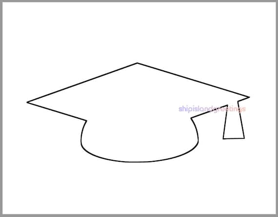 Plantilla de gorro de graduaciãn de x pulgadas