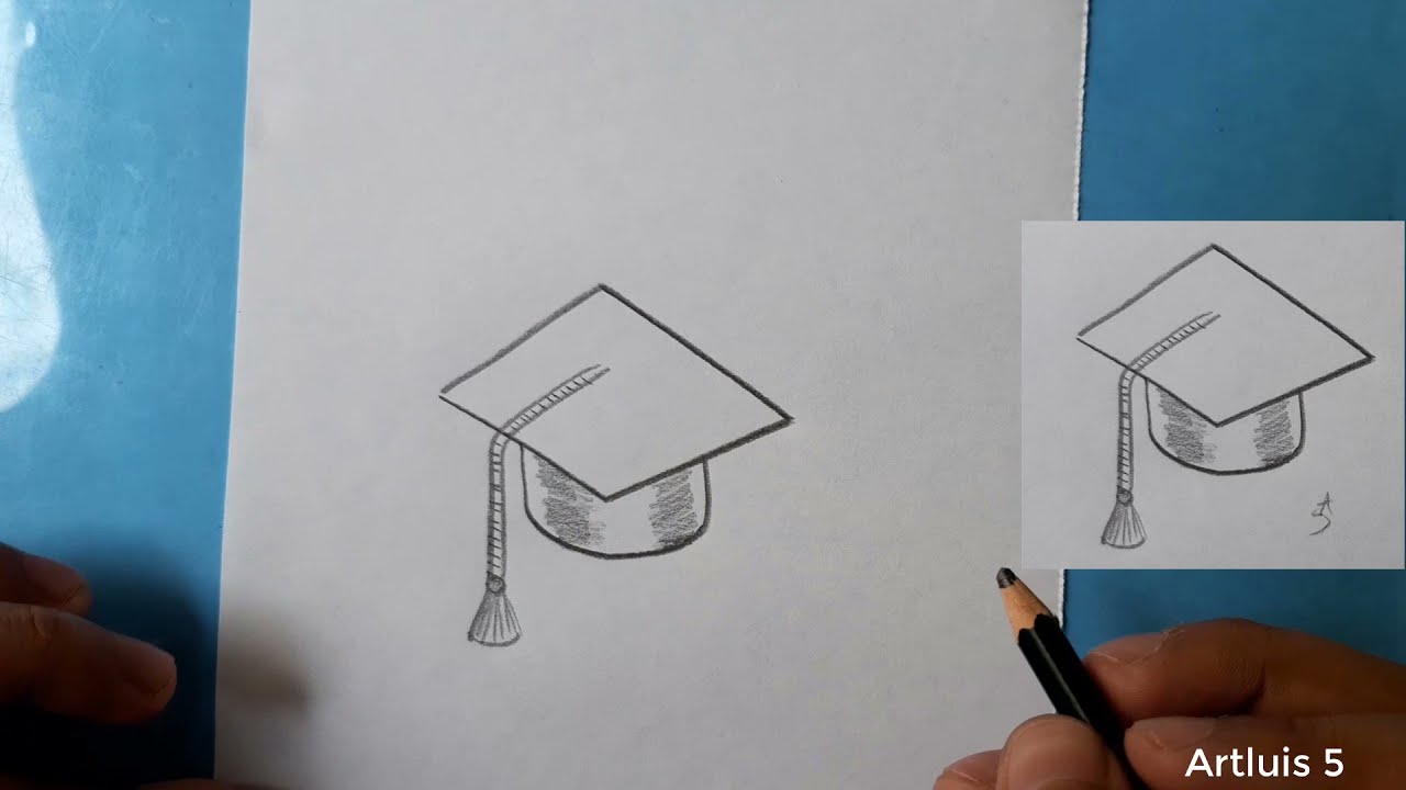 Cão dibujar un birrete how to draw a ortarboard