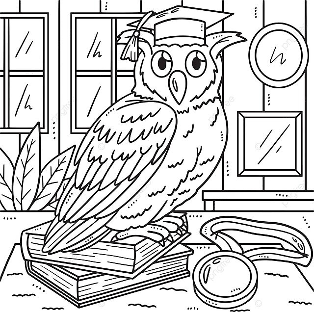 Dibujo de gorro graduaciãn bãºho pãgina para colorear niãos graduado dibujado a mano vector png dibujos dibujo de bãºho dibujo de birrete de graduaciãn dibujo de graduacion png y vector para dcargar