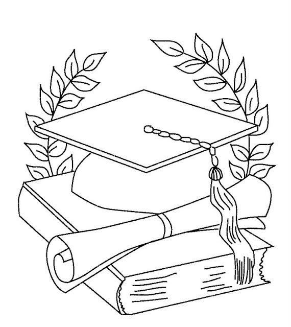 Dibujos birrete y diploma de graduaciïn embroidery patterns coloring pages graduation drawing