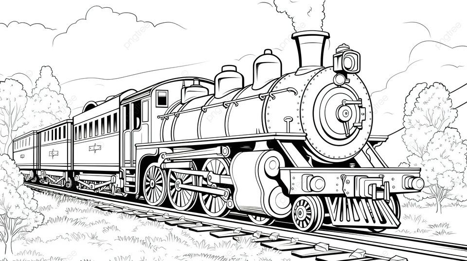 Fondo dibujos para colorear de un tren a vapor fondo tren para colorear imagen power point de color tren imagen de fondo para dcarga gratuita