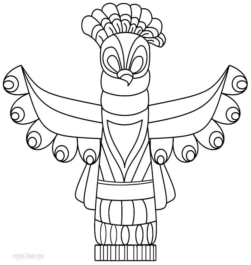 Printable totem pole coloring pages for kids totem pole cool coloring pages coloring pages