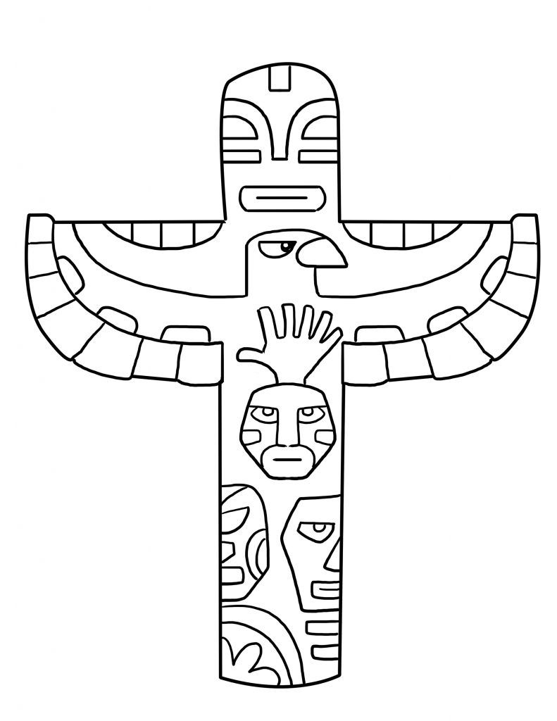 Free printable totem pole coloring pages for kids native american totem native american totem poles totem pole