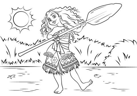 Dibujo de princesa moana vaiana waialiki para colorear dibujos para colorear imprimir gratis