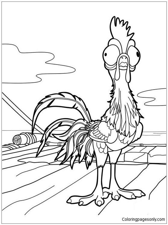 Hei hei from moana coloring page felt template idea disney coloring pages moana coloring moana coloring pages