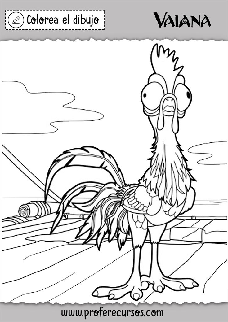 Heihei para colorear disney coloring pag moana coloring moana coloring pag