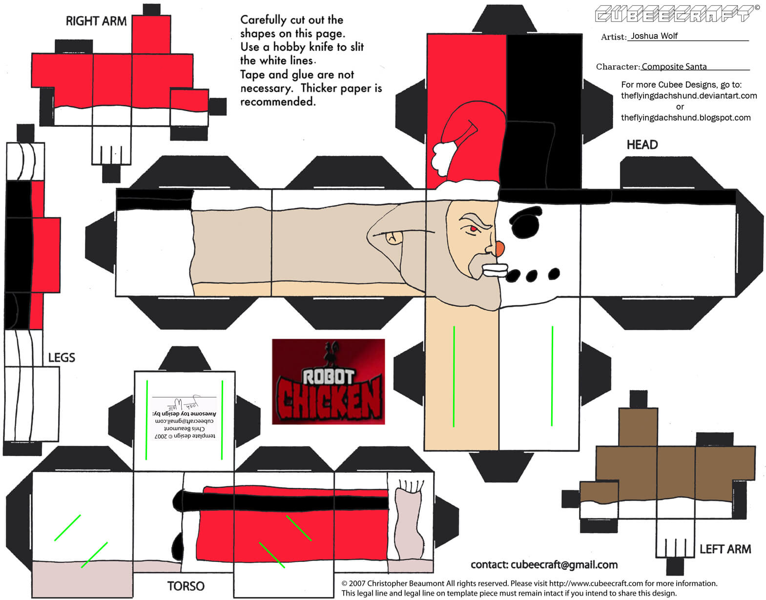Posite santa paper toy free printable papercraft templates