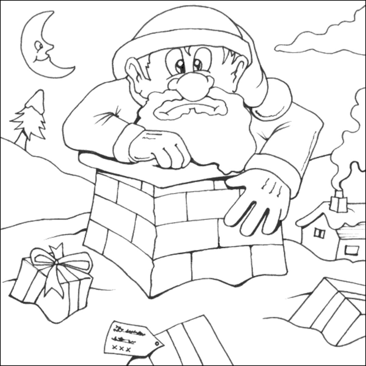 Online santa printables and coloring pages