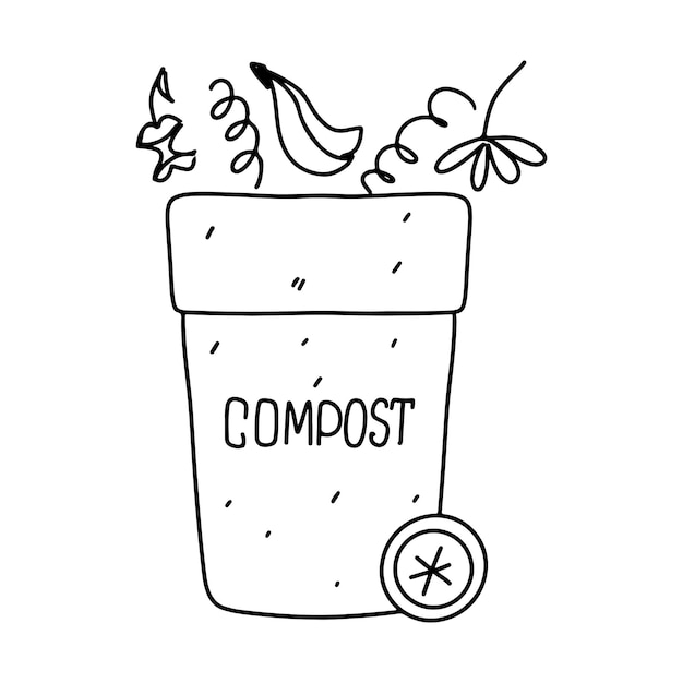 Premium vector post bin icon hand drawn doodle style vector illustration isolated on white coloring page