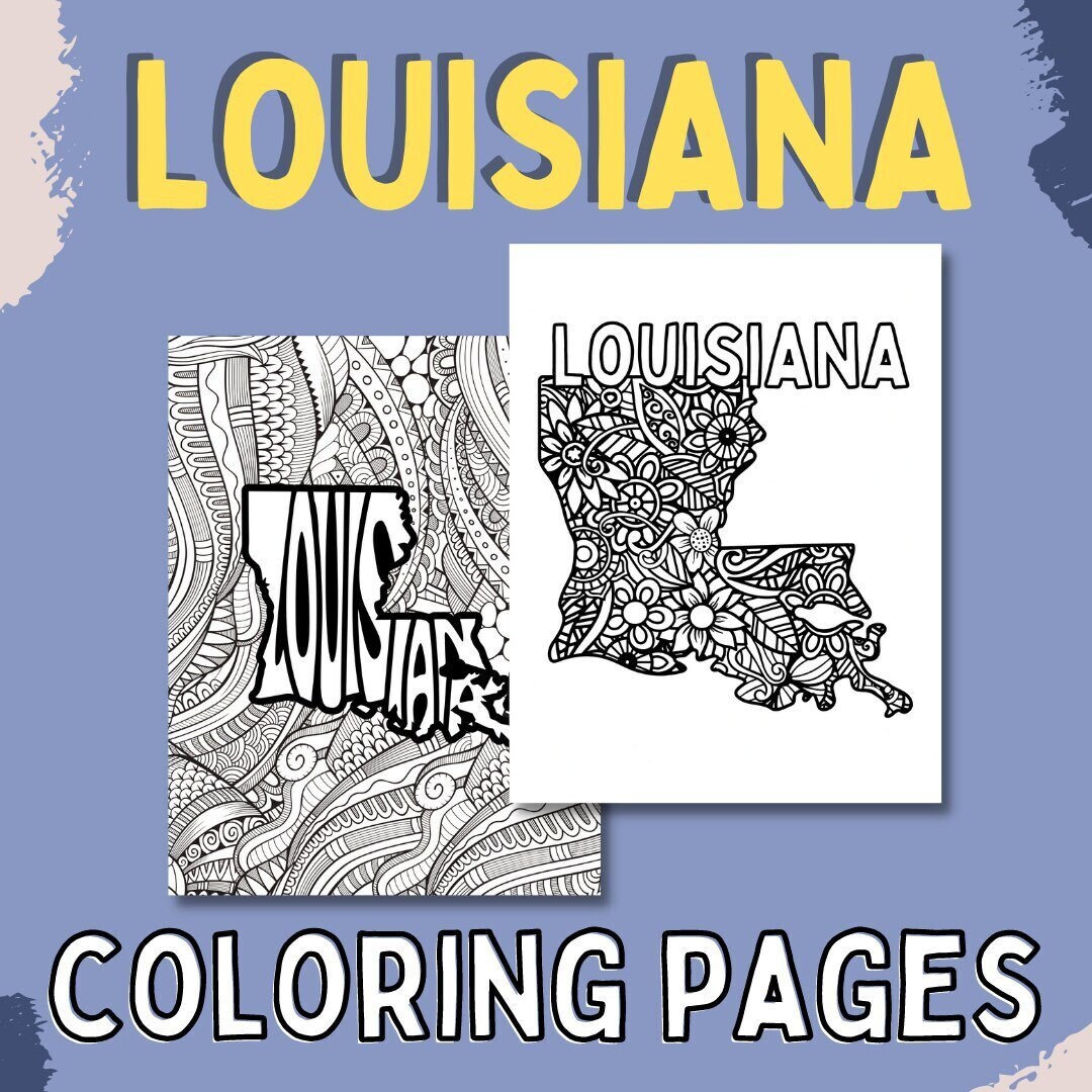 Louisiana coloring pages state name floral mandala coloring sheet pdf pages download now