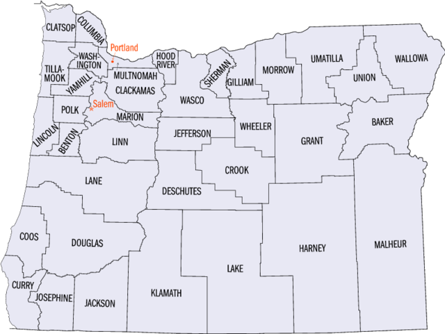 Lista de condados do oregon â wikipãdia a enciclopãdia livre
