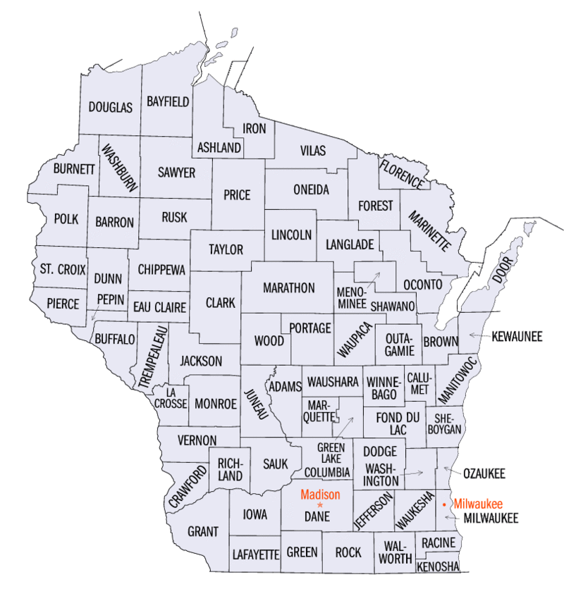 Lista de condados do wisconsin â wikipãdia a enciclopãdia livre