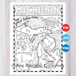 Wisconsin coloring page united states state map wildlife state symbols flowers coloring pages