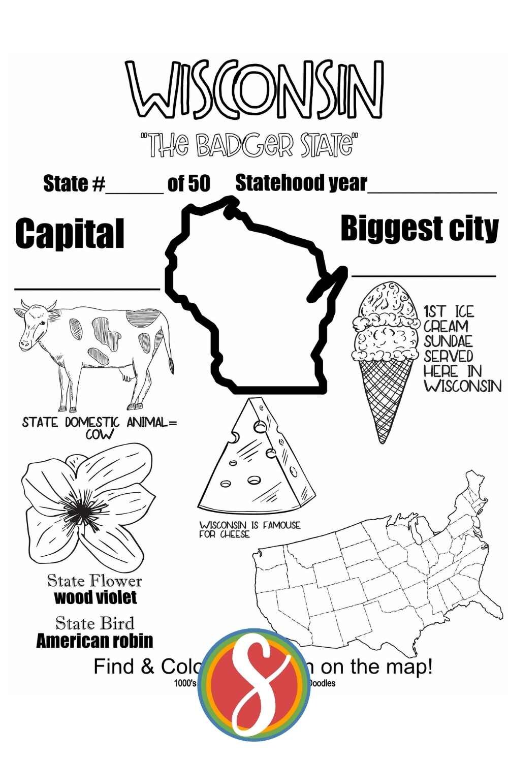 Free wisconsin activity printables â stevie doodles