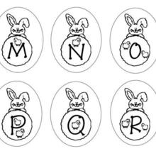 Bunny letters mnopqr coloring pages