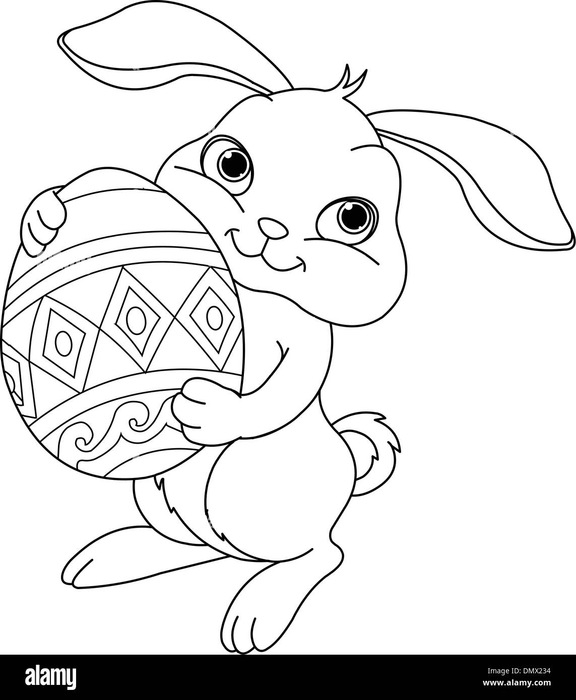 Conejito de pascua pãgina para colorear imagen vector de stock