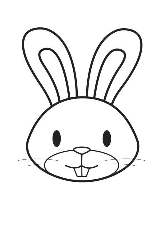 Dibujo para colorear cabeza de conejo