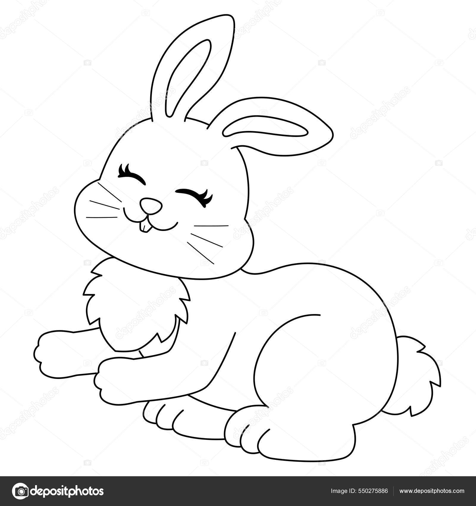 Pãgina aislada para colorear de conejo de pascua para niãos vector de stock por abbydesign