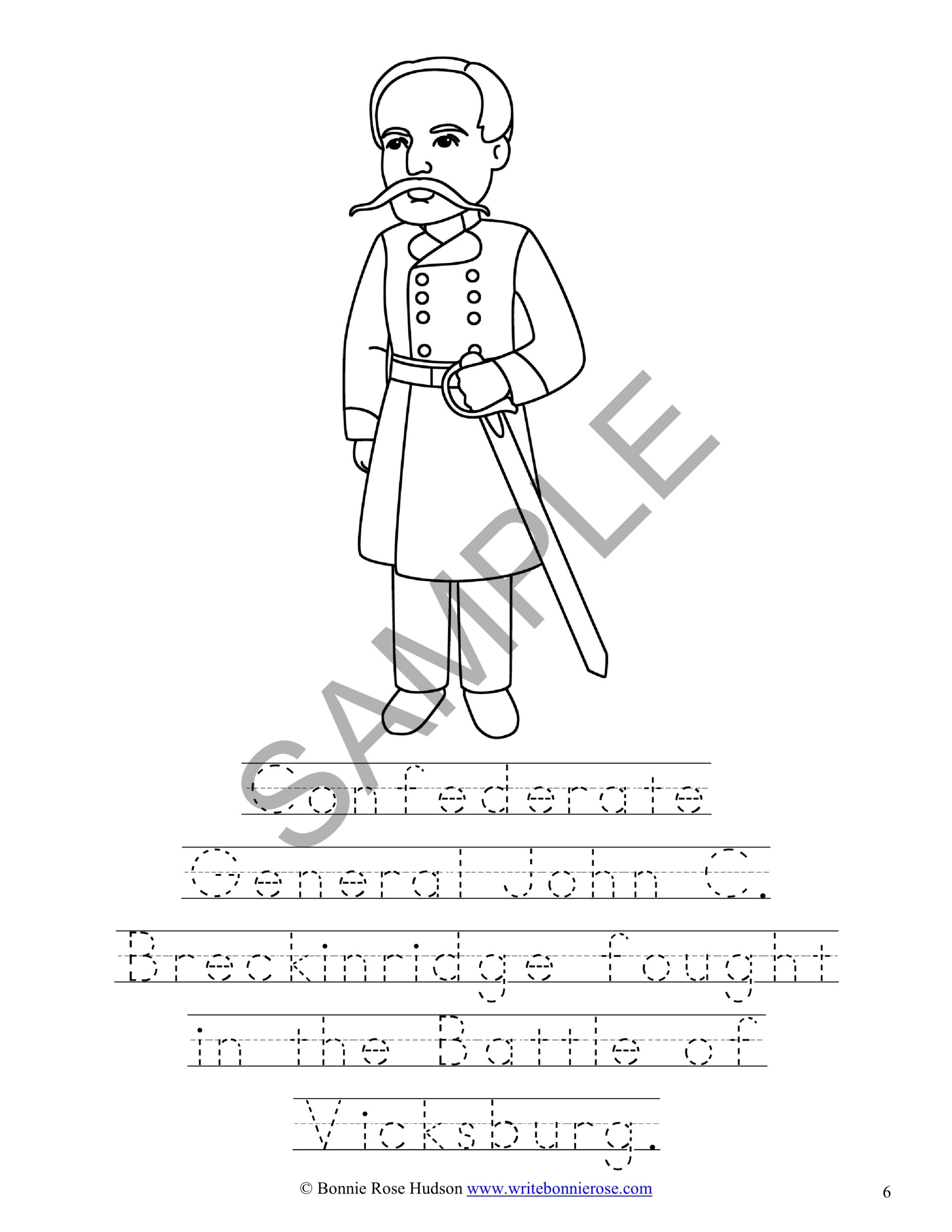 Leaders of the american civil war coloring book