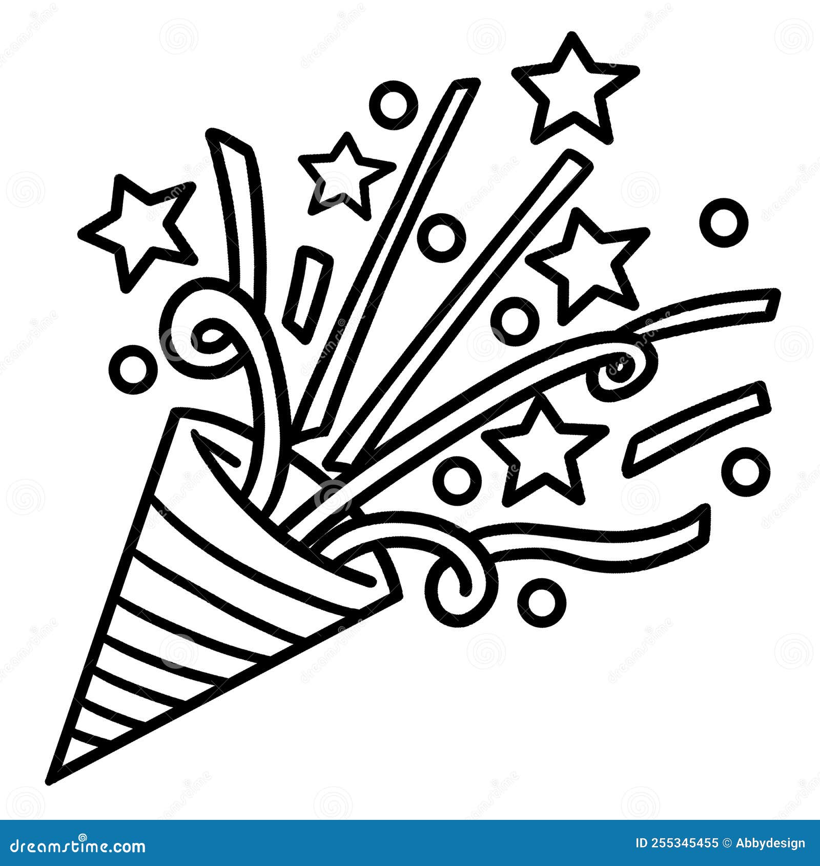 New year confetti isolated coloring page for kids stock vector