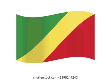 Congo republic d waving flag emoji stock illustration