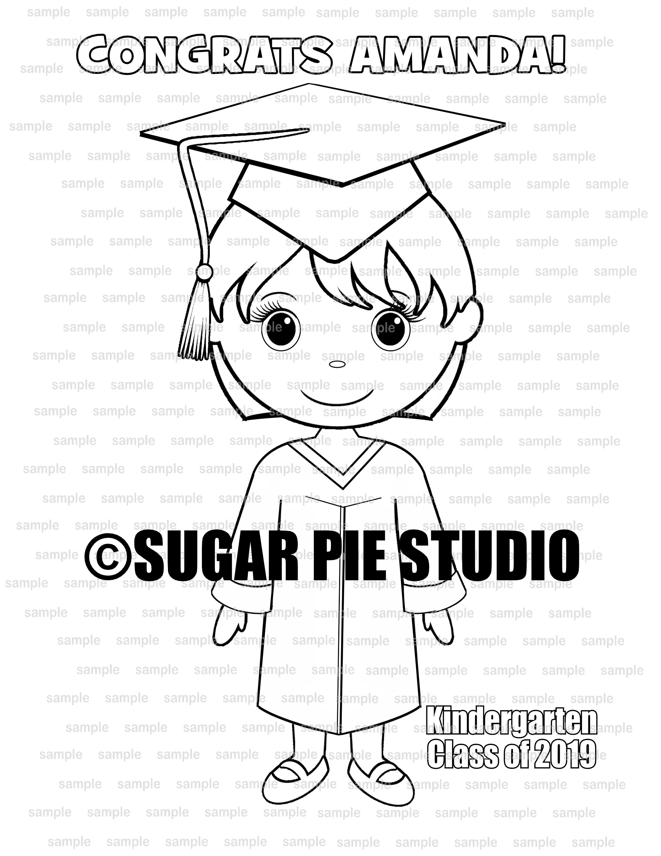 Graduation coloring page party favor or classroom party pdf printable