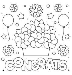 Congrats coloring page black and white vector love coloring pages coloring pages spring coloring pages