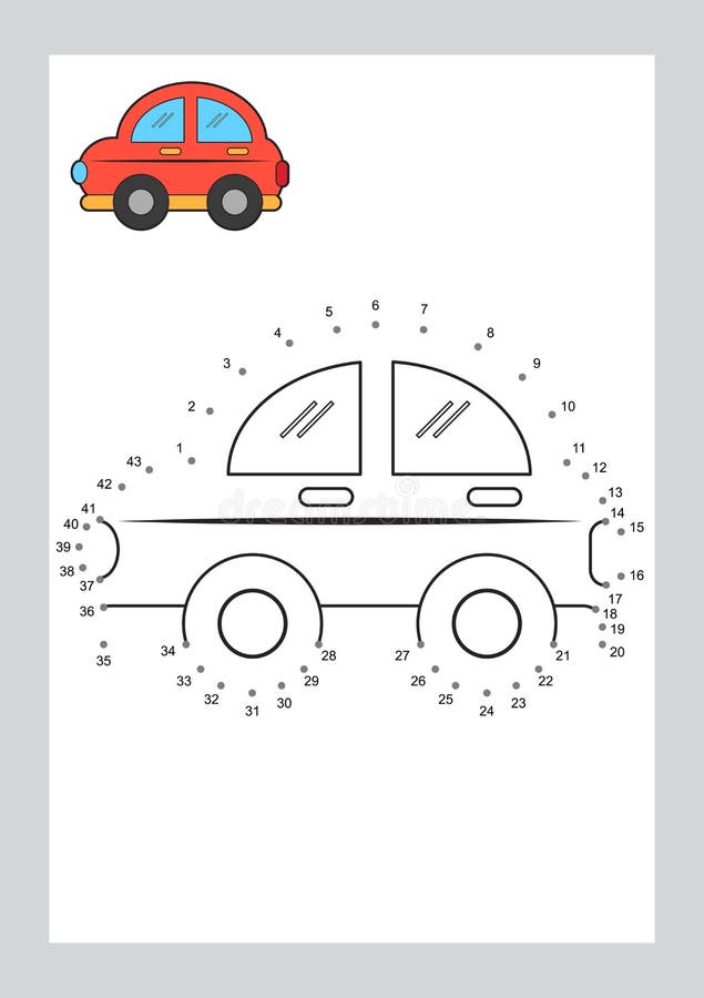 Connect the dots game and coloring pages learning free form shape printable vector on background stock vector