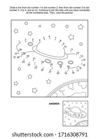 Ufo connect dots dottodot activity coloring stock vector royalty free