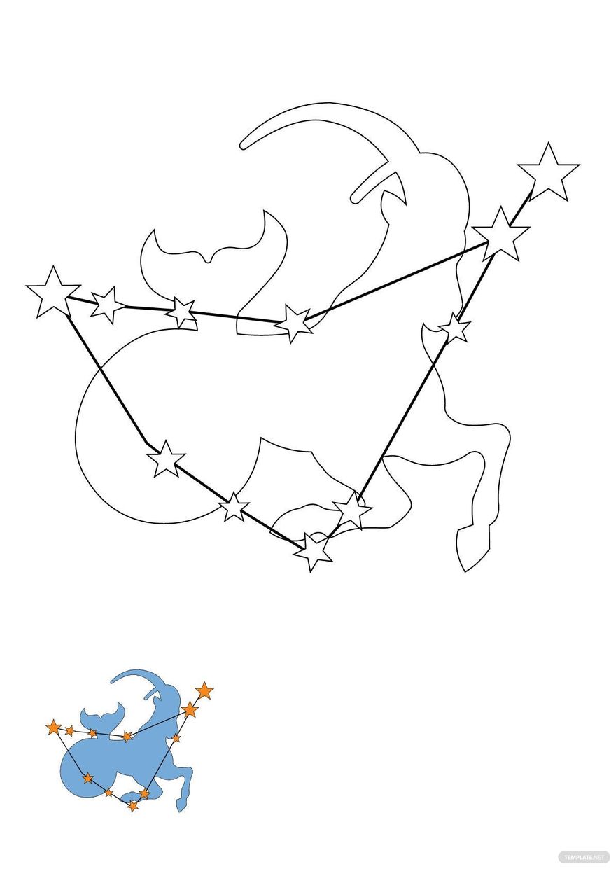 Free capricorn constellation coloring page