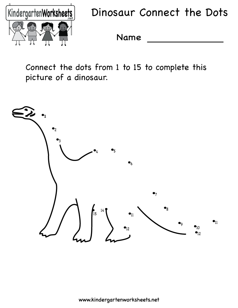 Dinosaur connect the dots worksheet dinosaur worksheets free kindergarten learning learning worksheets