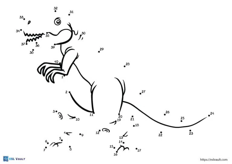 Free printable dinosaur dot to dot pages