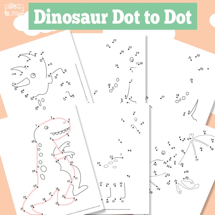 Dinosaur dot to dot worksheets