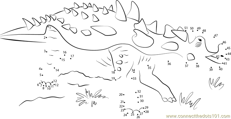 Dinosaur in park dot to dot printable worksheet
