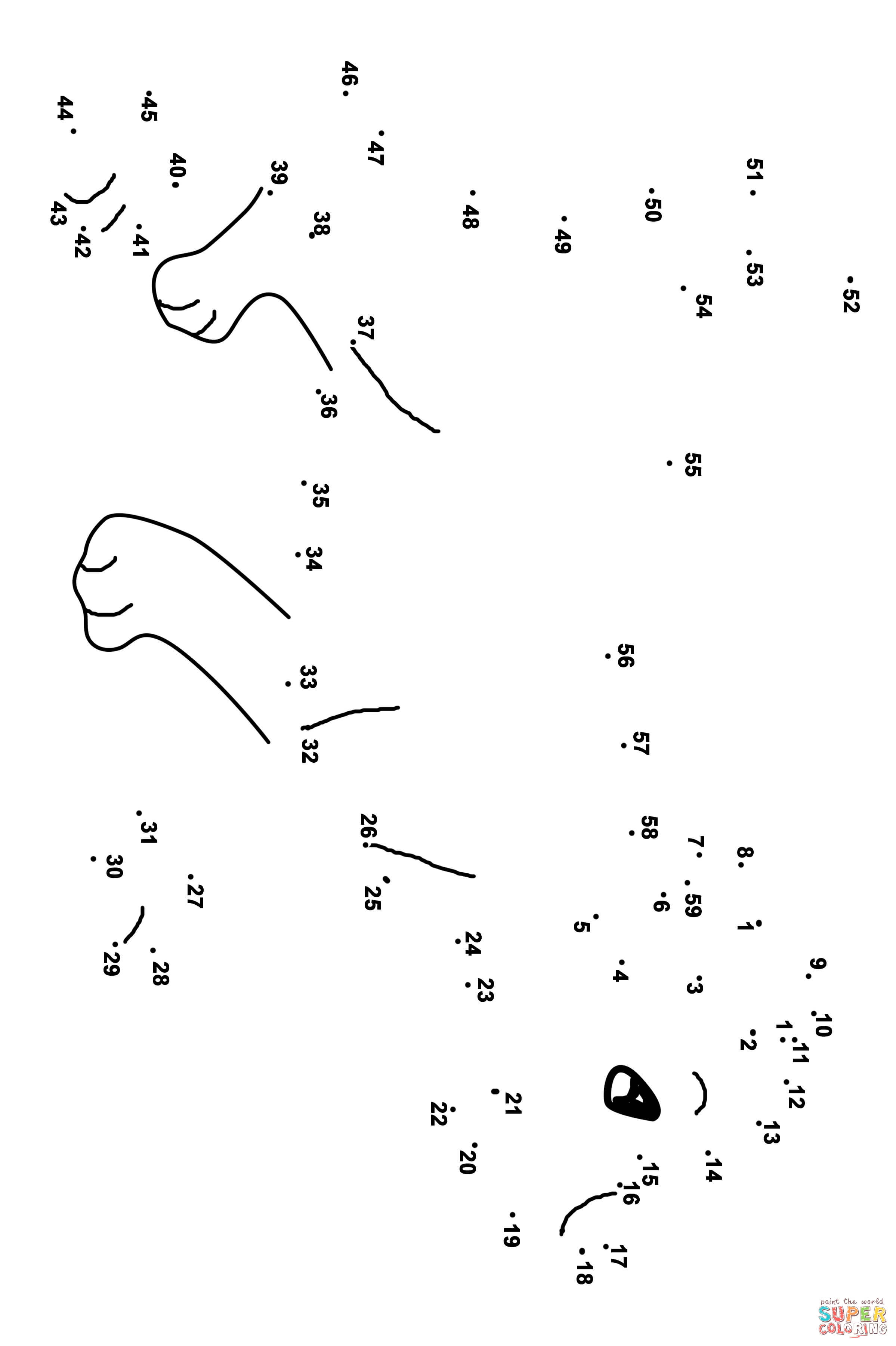 Puppy pet dot to dot free printable coloring pages