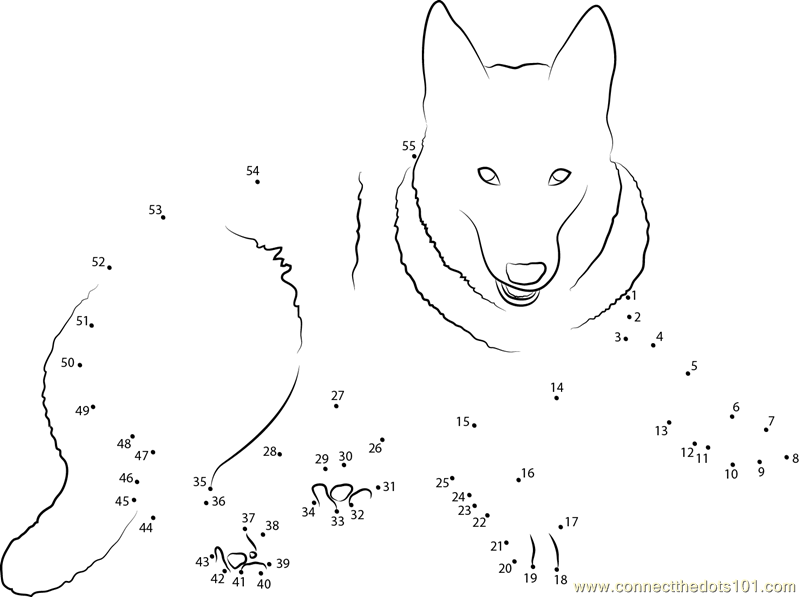 German shepherd dog dot to dot printable worksheet