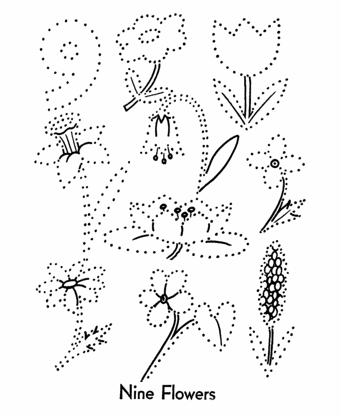 Number dots coloring activity pages number flowers connect the dots activity page sheet