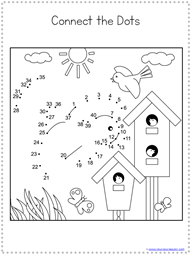 Spring dot to dot printables