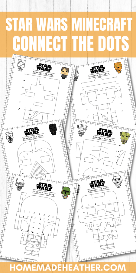 Star wars minecraft connect the dots printables homemade heather