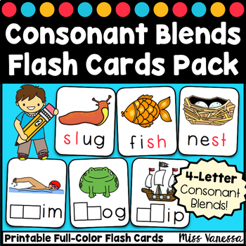 Initial and final consonant blends printable flash cards