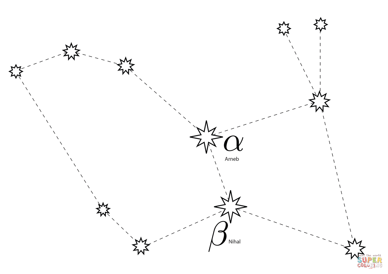 Lepus constellation coloring page free printable coloring pages